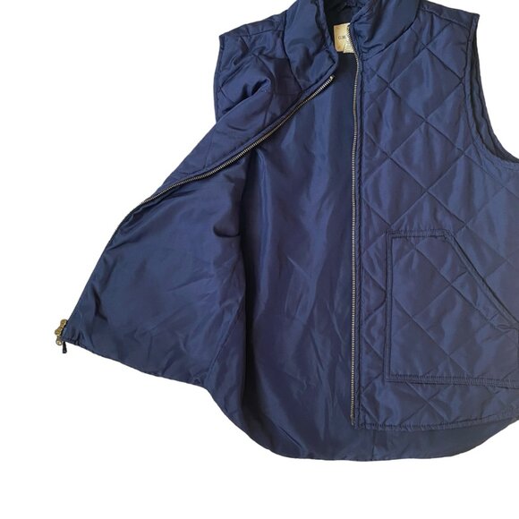 G.H.Bass & Co. dark blue women's XS collared sleeveless zip up puffer vest - Picture 8 of 10